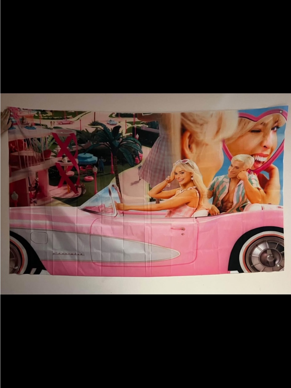 Barbie Pink Convertible Wall Mural banner